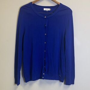 Calvin Klein Royal Blue Button-Up Cardigan